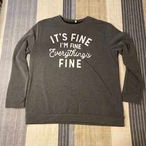 Gray Sweatshirt with White Text